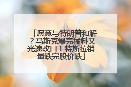 愿意与特朗普和解？马斯克爆完猛料又光速改口！特斯拉销量跌完股价跌