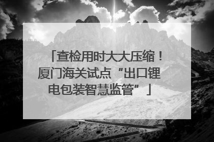 查检用时大大压缩！厦门海关试点“出口锂电包装智慧监管”
