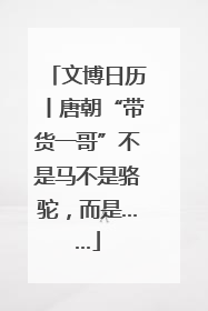 文博日历丨唐朝“带货一哥”不是马不是骆驼，而是……