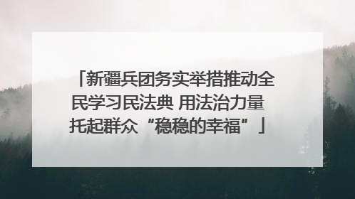 新疆兵团务实举措推动全民学习民法典 用法治力量托起群众“稳稳的幸福”