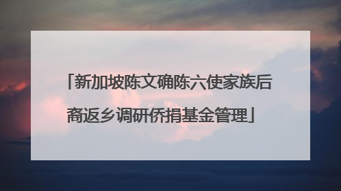新加坡陈文确陈六使家族后裔返乡调研侨捐基金管理
