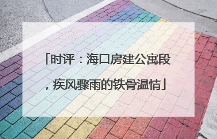 时评：海口房建公寓段，疾风骤雨的铁骨温情