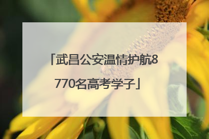 武昌公安温情护航8770名高考学子