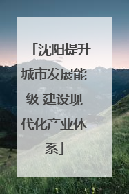 沈阳提升城市发展能级 建设现代化产业体系