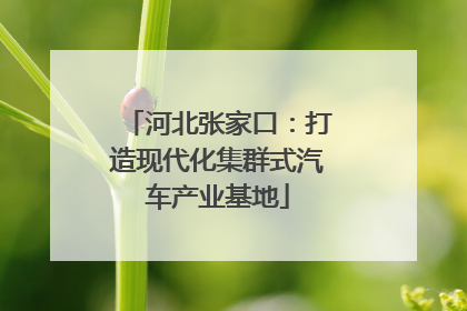 河北张家口：打造现代化集群式汽车产业基地