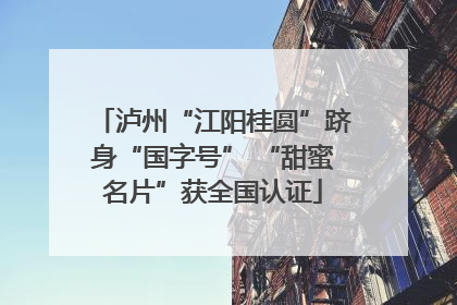 泸州“江阳桂圆”跻身“国字号” “甜蜜名片”获全国认证