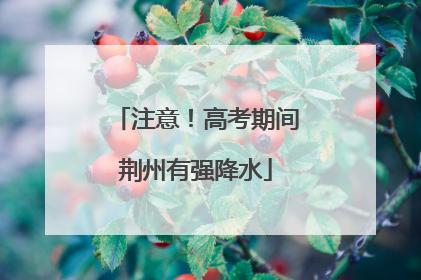 注意！高考期间荆州有强降水