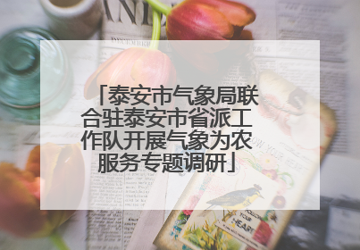 泰安市气象局联合驻泰安市省派工作队开展气象为农服务专题调研