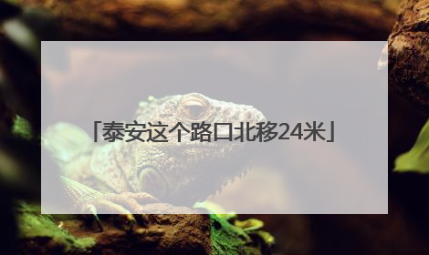 泰安这个路口北移24米