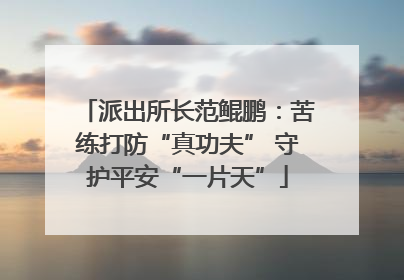 派出所长范鲲鹏：苦练打防“真功夫” 守护平安“一片天”