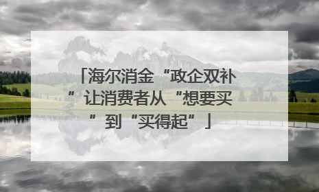 海尔消金“政企双补”让消费者从“想要买”到“买得起”