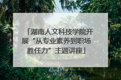 湖南人文科技学院开展“从专业素养到职场胜任力”主题讲座