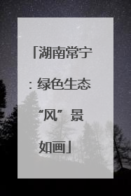 湖南常宁：绿色生态 “风”景如画