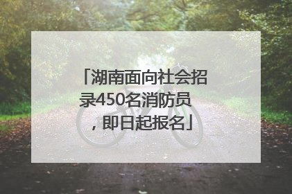 湖南面向社会招录450名消防员，即日起报名