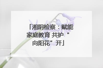 湘阴检察：赋能家庭教育 共护“向阳花”开