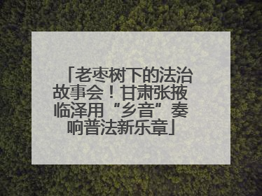 老枣树下的法治故事会！甘肃张掖临泽用“乡音”奏响普法新乐章