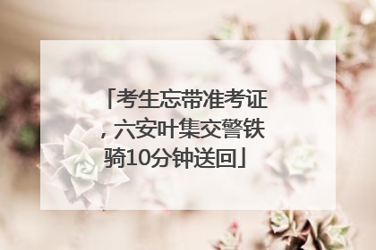 考生忘带准考证，六安叶集交警铁骑10分钟送回
