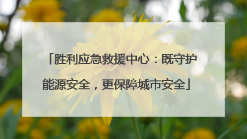 胜利应急救援中心：既守护能源安全，更保障城市安全