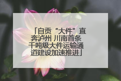 自贡“大件”直奔泸州 川南首条千吨级大件运输通道建设加速推进