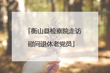 衡山县检察院走访慰问退休老党员
