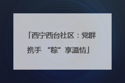 西宁西台社区：党群携手 “粽”享温情