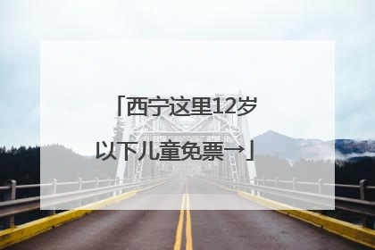西宁这里12岁以下儿童免票→