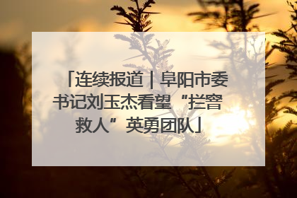 连续报道｜阜阳市委书记刘玉杰看望“拦窨救人”英勇团队