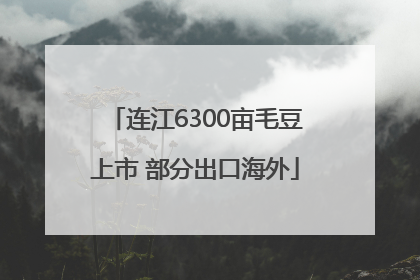 连江6300亩毛豆上市 部分出口海外