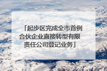 起步区完成全市首例合伙企业直接转型有限责任公司登记业务