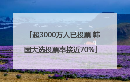 超3000万人已投票 韩国大选投票率接近70%