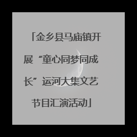 金乡县马庙镇开展“童心同梦同成长”运河大集文艺节目汇演活动