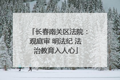 长春南关区法院：观庭审 明法纪 法治教育入人心