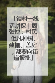 镇村一线话耕保｜周张博：村民但凡种树、建棚、盖房，都要向街道报批