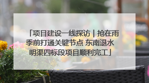 项目建设一线探访｜抢在雨季前打通关键节点 东南退水明渠四标段项目顺利完工