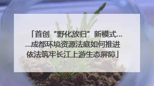 首创“野化放归”新模式……成都环境资源法庭如何推进依法筑牢长江上游生态屏障