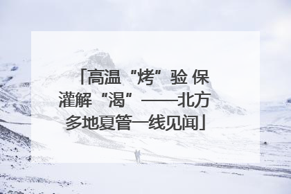 高温“烤”验 保灌解“渴”——北方多地夏管一线见闻