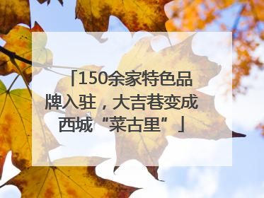 150余家特色品牌入驻，大吉巷变成西城“菜古里”