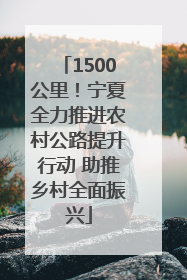 1500公里！宁夏全力推进农村公路提升行动 助推乡村全面振兴