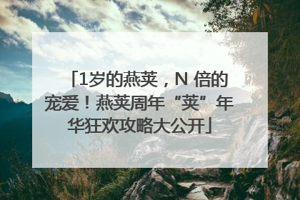1岁的燕荚，N 倍的宠爱！燕荚周年“荚”年华狂欢攻略大公开