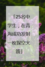 25名中学生，在青海成功发射一枚探空火箭
