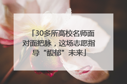 30多所高校名师面对面把脉，这场志愿指导“馥郁”未来