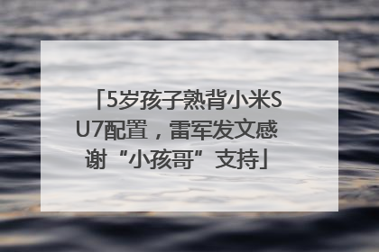 5岁孩子熟背小米SU7配置，雷军发文感谢“小孩哥”支持