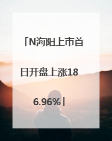 N海阳上市首日开盘上涨186.96%
